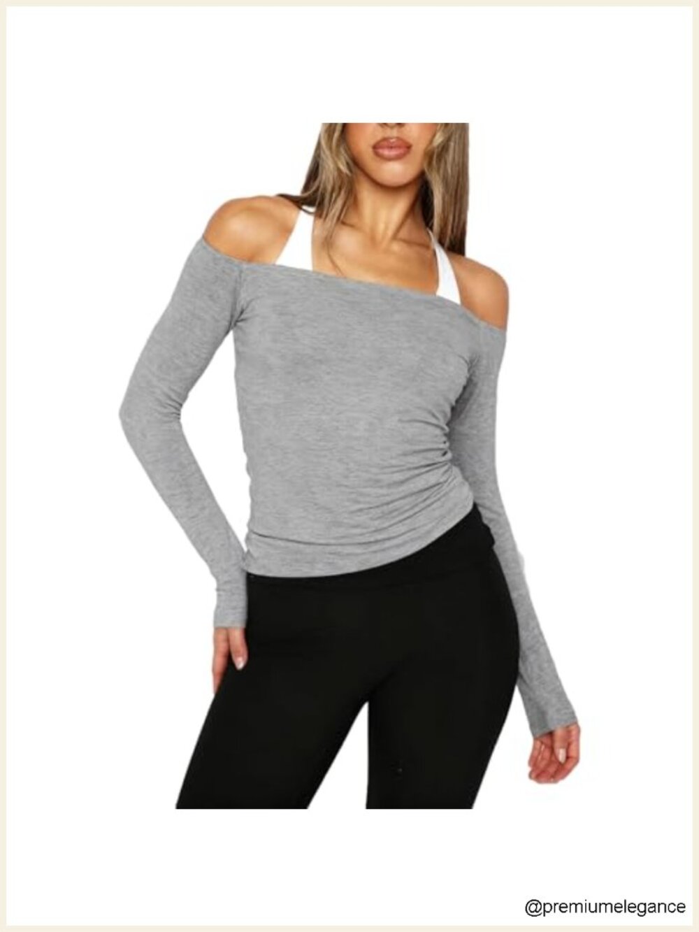 Off Shoulder Long Sleeve Top 92% Modal Pullover Going Out Active Streetwear Gym